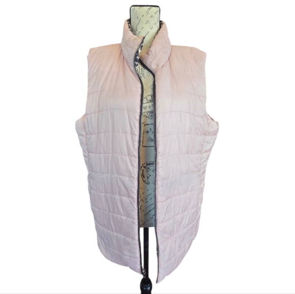 Tribal Jackets & Blazers - Tribal Pink Animal Print Reversible Quilted Zip Front Vest XL